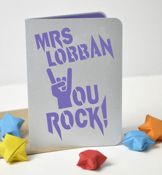 Dear Teacher You Rock! Papercut Card, 2 of 11