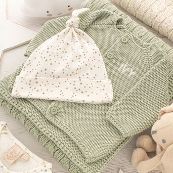 Luxury Sage Green Little Shapes Baby Gift Set, 3 of 12