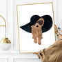 Fashionable Cockapoo Wearing A Hat Wall Art Print, thumbnail 2 of 5