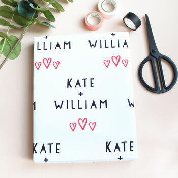 Personalised Names, Wedding Day Gift Wrap, 2 of 3