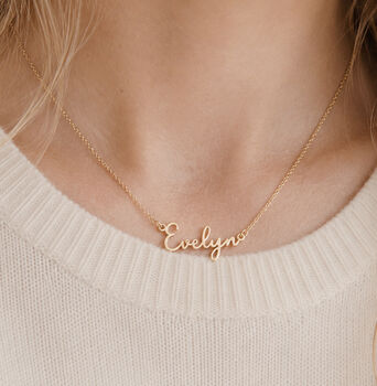 Personalised Name Necklace, Cursive Script In Gold Or Sterling Silver, 3 of 12