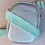 Two Tone Woven Chevron Bag Strap In Mint And White, thumbnail 2 of 2