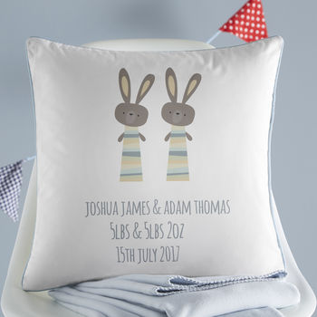 Personalised Twin Gift Cushion, 2 of 5