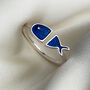 Sterling Silver Blue Fish Adjustable Ring, thumbnail 2 of 5