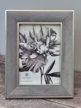 Isaac Jacobs Grey Velvet Photo Frame, Five X Seven, 2 of 3