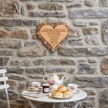 “Love Endures All Things” Bible Verse Heart Sign, 4 of 6