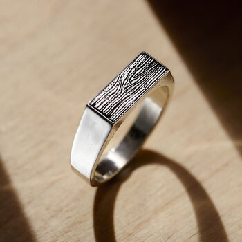 Rectangle Touch Wood Signet Ring, 5 of 5
