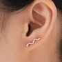 Snake Crawler Earrings In Sterling Silver, thumbnail 1 of 10