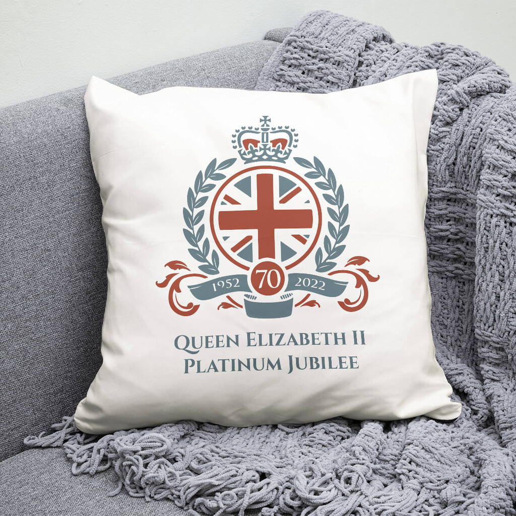 Union Jack Queen's Platinum Jubilee Large Cushion Cover By Love Lumi