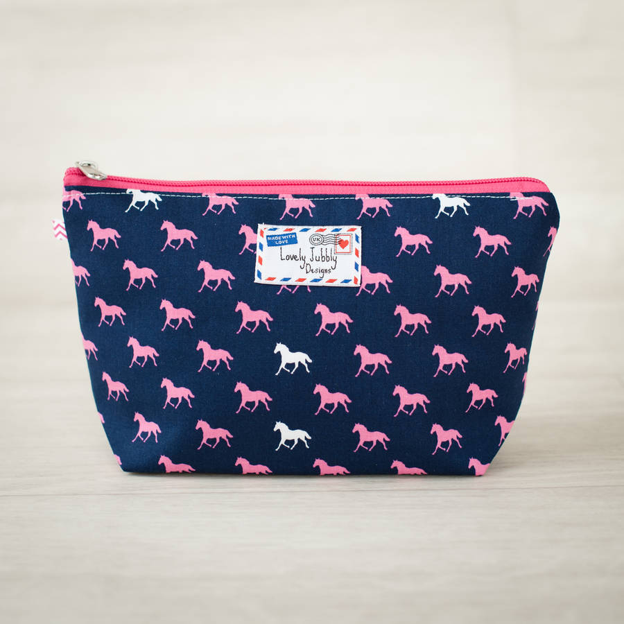 horse pony horses gift makeup toiletry wash bag by lovely jubbly