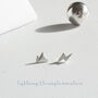 Sterling Silver Clouds Lightning Stud Earrings In A Box, thumbnail 3 of 10