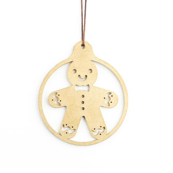 Handmade Bronze Christmas Tree Decoration – Gingerbread Figure, 2 of 2