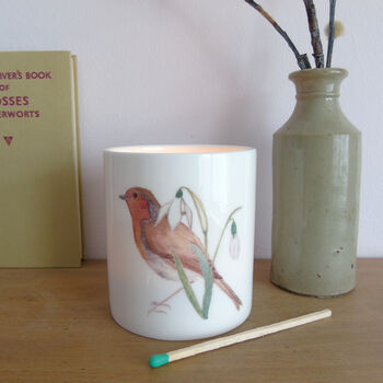 Robin And Snowdrop Tealight Candle Holder, 8 of 10
