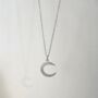 Sterling Silver Crescent Moon Necklace, thumbnail 2 of 3