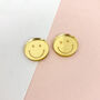 Smiley Face Acrylic Studs Sterling Silver, thumbnail 2 of 2