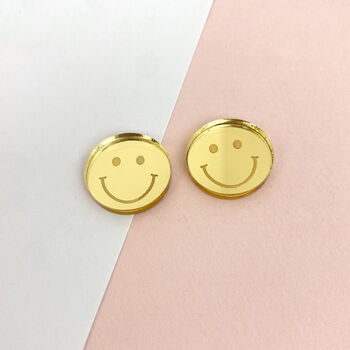 Smiley Face Acrylic Studs Sterling Silver, 2 of 2
