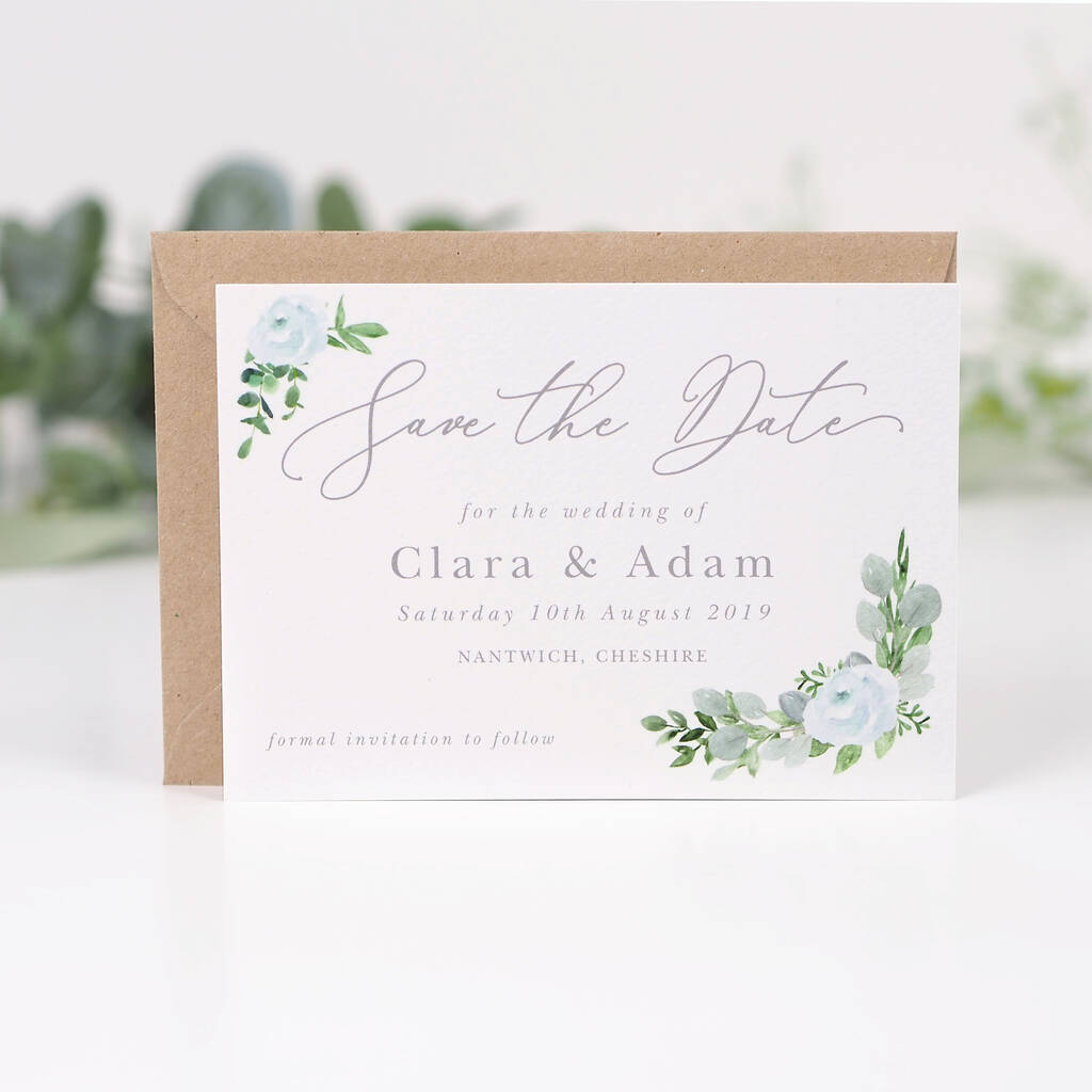 Eucalyptus Wedding Save The Date Card By Project Pretty