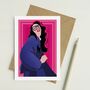 Woman In Blue Blank Greetings Card, thumbnail 1 of 3
