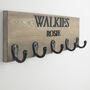 Personalied Walkies Dog Hook With Raised Black Wording, thumbnail 7 of 7