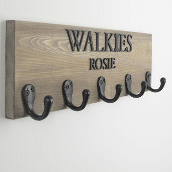 Personalied Walkies Dog Hook With Raised Black Wording, 7 of 7