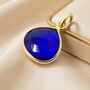 Sapphire September Birthstone Gold Plated Charm, thumbnail 1 of 2