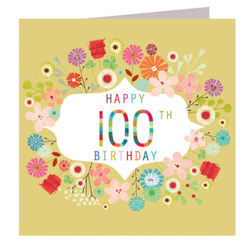 Floral 100th Birthday Card, 3 of 9