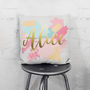 Personalised Foil Paint Strokes Cushion Gift For Her, thumbnail 2 of 3