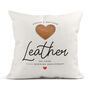 Personalised 3rd Wedding Anniversary Cushion 'Leather', thumbnail 1 of 3