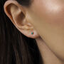 Dara Emerald Cz Gold Stud Earrings, thumbnail 1 of 4