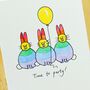Personalised 'Bunny Birthday' Handmade Card, thumbnail 2 of 6