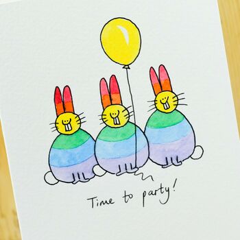 Personalised 'Bunny Birthday' Handmade Card, 2 of 6