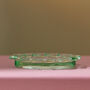 Vintage Art Deco Glass Trinket Bowl / Dish Green, thumbnail 2 of 3