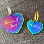 Rainbow Plated Stainless Steel Heart Dog Tag, thumbnail 1 of 5