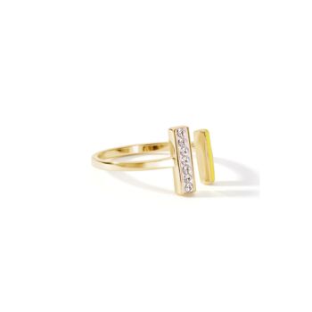Gold Plated Crystal Enamel Open Ring, 4 of 5