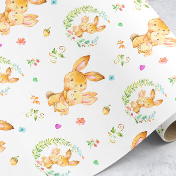 Rabbit Baby Kids Wrapping Paper Roll Or Folded, 2 of 3