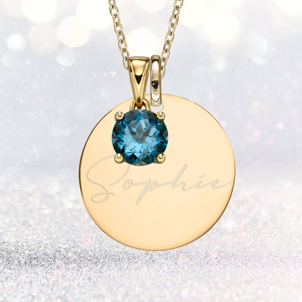 Personalised 9ct Gold December Birthstone Necklace, 1 of 12