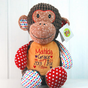 Personalised New Baby Harlequin Soft Toy, 3 of 10