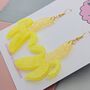Split Banana Glitter Earrings, thumbnail 4 of 5