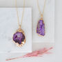 Gold Plate Xl Length Maxi Purple Agate Pendant Necklace, thumbnail 1 of 5