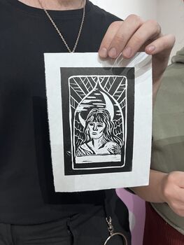 Tarot Card Linocut Workshop For Two In Manchester, 2 of 8