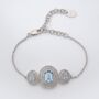 Blue Topaz 925 Sterling Silver Statement Bracelet, thumbnail 1 of 2