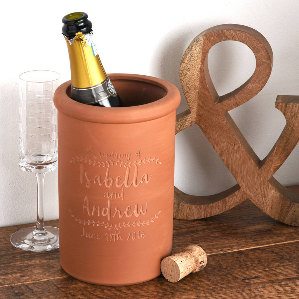 Personalised Terracotta Wine Cooler By Letterfest