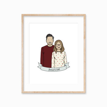 Personalised Hand Drawn Couple Illustration, 2 of 10