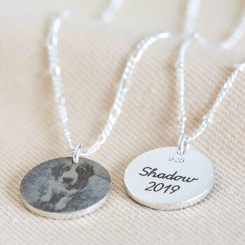 Personalised Pet Photo Sterling Silver Disc Necklace, 2 of 10