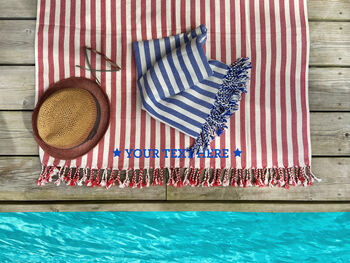 Personalised Beach Towel And Shawl, Carrier Strap, 7 of 11