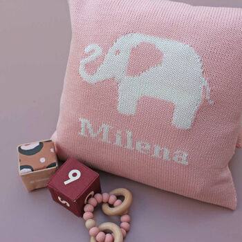 Personalised Knitted Elephant Cushion, 7 of 12