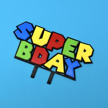 Happy Birthday Cake Topper For A Super Brothers Party, 2 of 3