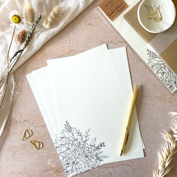 Peonies Writing Set Writing Paper With Envelopes, 4 of 5