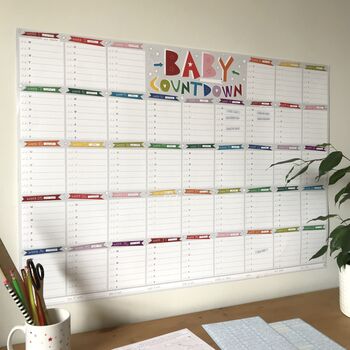 Baby Countdown Pregnancy Planner Wall Calendar, 2 of 12