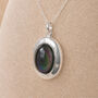 Personalised Sterling Silver Rainbow Obsidian Gemstone Photo Locket Necklace, thumbnail 1 of 6